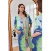 Ekouaer Women Zipper Robe Short Sleeve Duster Housecoat Short Bathrobes Zip Front Nightgown with Pockets S-3XL(Tie Dye Blue)