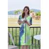 Ekouaer Women Zipper Robe Short Sleeve Duster Housecoat Short Bathrobes Zip Front Nightgown with Pockets S-3XL(Tie Dye Blue)
