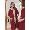 Ekouaer Women Zipper Robe Short Sleeve Duster Housecoat Short Bathrobes Zip Front Nightgown with Pockets S-3XL(Wine Red)