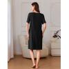 Ekouaer Women Zipper Robe Short Sleeves House Coat Zipper Front Bathrobe Sleepwear with Pockets Housecoat Nightgown(Black)