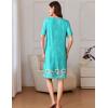 Ekouaer Women Zipper Robe Short Sleeves House Coat Zipper Front Bathrobe Sleepwear with Pockets Housecoat Nightgown(Floral Green)