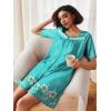 Ekouaer Women Zipper Robe Short Sleeves House Coat Zipper Front Bathrobe Sleepwear with Pockets Housecoat Nightgown(Floral Green)