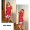 Ekouaer Women Zipper Robe Short Sleeves House Coat Zipper Front Bathrobe Sleepwear with Pockets Housecoat Nightgown(Floral Red)