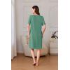 Ekouaer Women Zipper Robe Short Sleeves House Coat Zipper Front Bathrobe Sleepwear with Pockets Housecoat Nightgown(Gray Green)