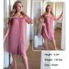 Ekouaer Women Zipper Robe Short Sleeves House Coat Zipper Front Bathrobe Sleepwear with Pockets Housecoat Nightgown(Gray Purple)