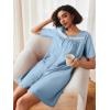 Ekouaer Women Zipper Robe Short Sleeves House Coat Zipper Front Bathrobe Sleepwear with Pockets Housecoat Nightgown(Light Blue)