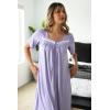 Ekouaer Women Zipper Robe Short Sleeves House Coat Zipper Front Bathrobe Sleepwear with Pockets Housecoat Nightgown(Lilac)