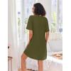 Ekouaer Women Zipper Robes Knit Short Bathrobe Lightweight House Coat with Pockets Soft Nightgown S-XXL(Army Green)