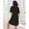 Ekouaer Women Zipper Robes Knit Short Bathrobe Lightweight House Coat with Pockets Soft Nightgown S-XXL(Black)