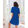 Ekouaer Women Zipper Robes Knit Short Bathrobe Lightweight House Coat with Pockets Soft Nightgown S-XXL(Blue Purple)