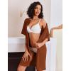 Ekouaer Women Zipper Robes Knit Short Bathrobe Lightweight House Coat with Pockets Soft Nightgown S-XXL(Caramel)