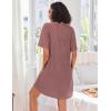 Ekouaer Women Zipper Robes Knit Short Bathrobe Lightweight House Coat with Pockets Soft Nightgown S-XXL(Dark Red)
