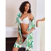 Ekouaer Women Zipper Robes Knit Short Bathrobe Lightweight House Coat with Pockets Soft Nightgown S-XXL(Green Leaf)
