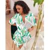 Ekouaer Women Zipper Robes Knit Short Bathrobe Lightweight House Coat with Pockets Soft Nightgown S-XXL(Green Leaf)