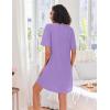 Ekouaer Women Zipper Robes Knit Short Bathrobe Lightweight House Coat with Pockets Soft Nightgown S-XXL(Lilac)