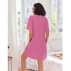 Ekouaer Women Zipper Robes Knit Short Bathrobe Lightweight House Coat with Pockets Soft Nightgown S-XXL(Rose Red)
