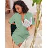 Ekouaer Women Zipper Robes Knit Short Bathrobe Lightweight House Coat with Pockets Soft Nightgown S-XXL(Turquoise)
