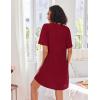 Ekouaer Women Zipper Robes Knit Short Bathrobe Lightweight House Coat with Pockets Soft Nightgown S-XXL(Wine Red)