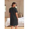 Ekouaer Women Zipper Robes Waffle Short Bathrobe Lightweight House Coat with Pockets Soft Nightgown S-3XL(Black)