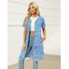 Ekouaer Women Zipper Robes Waffle Short Bathrobe Lightweight House Coat with Pockets Soft Nightgown S-3XL(Blue Paisley)
