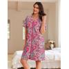 Ekouaer Women Zipper Robes Waffle Short Bathrobe Lightweight House Coat with Pockets Soft Nightgown S-3XL(Bright Paisley)