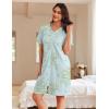 Ekouaer Women Zipper Robes Waffle Short Bathrobe Lightweight House Coat with Pockets Soft Nightgown S-3XL(Daisy Breeze)