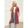 Ekouaer Women Zipper Robes Waffle Short Bathrobe Lightweight House Coat with Pockets Soft Nightgown S-3XL(Gray Purple)