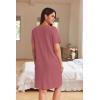 Ekouaer Women Zipper Robes Waffle Short Bathrobe Lightweight House Coat with Pockets Soft Nightgown S-3XL(Gray Purple)