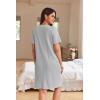 Ekouaer Women Zipper Robes Waffle Short Bathrobe Lightweight House Coat with Pockets Soft Nightgown S-3XL(Grey)