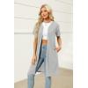 Ekouaer Women Zipper Robes Waffle Short Bathrobe Lightweight House Coat with Pockets Soft Nightgown S-3XL(Grey)