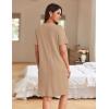Ekouaer Women Zipper Robes Waffle Short Bathrobe Lightweight House Coat with Pockets Soft Nightgown S-3XL(Khaki)