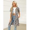 Ekouaer Women Zipper Robes Waffle Short Bathrobe Lightweight House Coat with Pockets Soft Nightgown S-3XL(Leopard)