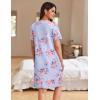 Ekouaer Women Zipper Robes Waffle Short Bathrobe Lightweight House Coat with Pockets Soft Nightgown S-3XL(Light Blue Floral)