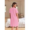 Ekouaer Women Zipper Robes Waffle Short Bathrobe Lightweight House Coat with Pockets Soft Nightgown S-3XL(Pink)
