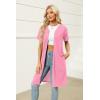 Ekouaer Women Zipper Robes Waffle Short Bathrobe Lightweight House Coat with Pockets Soft Nightgown S-3XL(Pink)