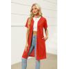 Ekouaer Women Zipper Robes Waffle Short Bathrobe Lightweight House Coat with Pockets Soft Nightgown S-3XL(Red)