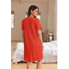 Ekouaer Women Zipper Robes Waffle Short Bathrobe Lightweight House Coat with Pockets Soft Nightgown S-3XL(Red)