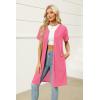 Ekouaer Women Zipper Robes Waffle Short Bathrobe Lightweight House Coat with Pockets Soft Nightgown S-3XL(Rose)