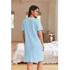 Ekouaer Women Zipper Robes Waffle Short Bathrobe Lightweight House Coat with Pockets Soft Nightgown S-3XL(Sky Blue)