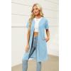Ekouaer Women Zipper Robes Waffle Short Bathrobe Lightweight House Coat with Pockets Soft Nightgown S-3XL(Sky Blue)