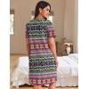 Ekouaer Women Zipper Robes Waffle Short Bathrobe Lightweight House Coat with Pockets Soft Nightgown S-3XL(Tribal Geo Stripe)