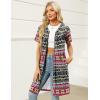 Ekouaer Women Zipper Robes Waffle Short Bathrobe Lightweight House Coat with Pockets Soft Nightgown S-3XL(Tribal Geo Stripe)