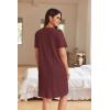 Ekouaer Women Zipper Robes Waffle Short Bathrobe Lightweight House Coat with Pockets Soft Nightgown S-3XL(Wine Red)