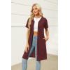 Ekouaer Women Zipper Robes Waffle Short Bathrobe Lightweight House Coat with Pockets Soft Nightgown S-3XL(Wine Red)