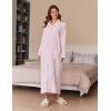Ekouaer Women’s Flannel Robe Zipper Front Robes Full Length Bathrobe Pink,X-Large