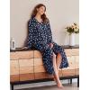 Ekouaer Women’s Flannel Robe Zipper Front Robes Full Length Bathrobe(S-XXL)(Dark Blue/White Stars)