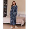 Ekouaer Women’s Flannel Robe Zipper Front Robes Full Length Bathrobe(S-XXL)(Dark Blue/White Stars)