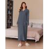 Ekouaer Women’s Flannel Robe Zipper Front Robes Full Length Bathrobe(S-XXL)(Dark Grey)