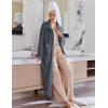 Ekouaer Women’s Flannel Robe Zipper Front Robes Full Length Bathrobe(S-XXL)(Dark Grey)