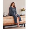 Ekouaer Women’s Flannel Robe Zipper Front Robes Full Length Bathrobe(S-XXL)(Dark Grey)